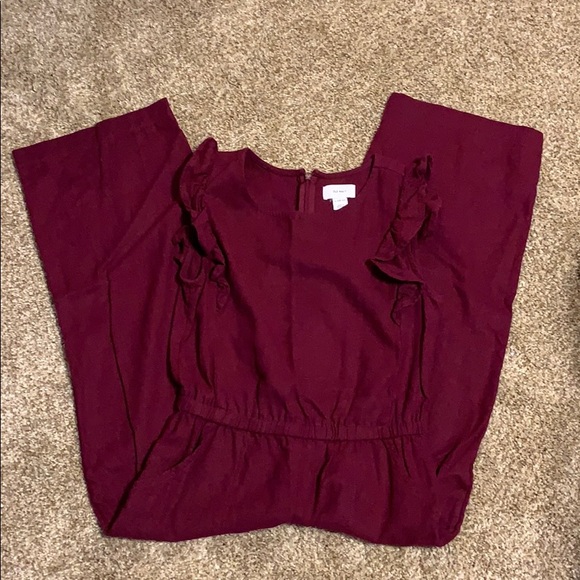 girls burgundy jumpsuit
